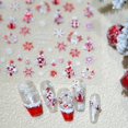 thumbnail image 1 of Pegatinas CNSyBaris para decoración de uñas en relieve en forma de copo de nieve rojo dorado en 5D, 1 of 9