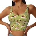 thumbnail image 1 of Balery Running Beagle Pattern Racerback Sports Bras for Women - Padded Seamless High Impact Support for Yoga Gym Workout Fitness-Medium, 1 of 8