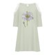 thumbnail image 4 of Vestido casual de verano con hombros descubiertos y manga corta con encaje y estampado Forgive para mujer Pompotops  ghjkhdj14513, 4 of 8