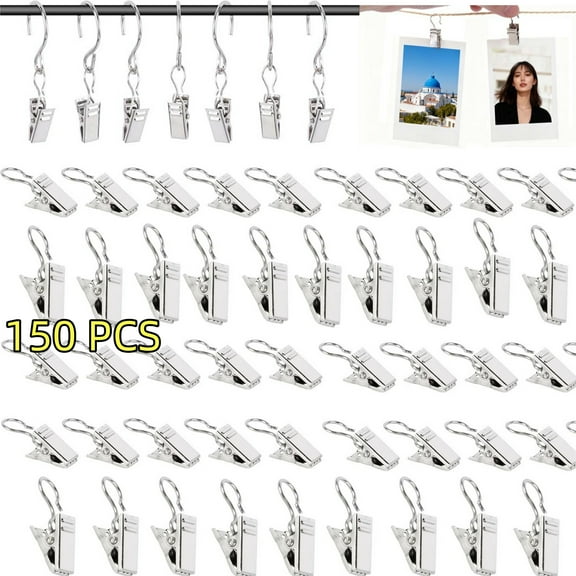CCF 150pcs Curtain Clip Hook Set Clips for Art Craft Display, Home Decoration, Party String Lights