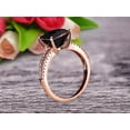 thumbnail image 3 of Cushion Cut 2.05 Carat Black Diamond Moissanite Engagement Ring Promise Ring 10k Rose Gold Stacking Band Art Deco Anniversary Gift, 3 of 8