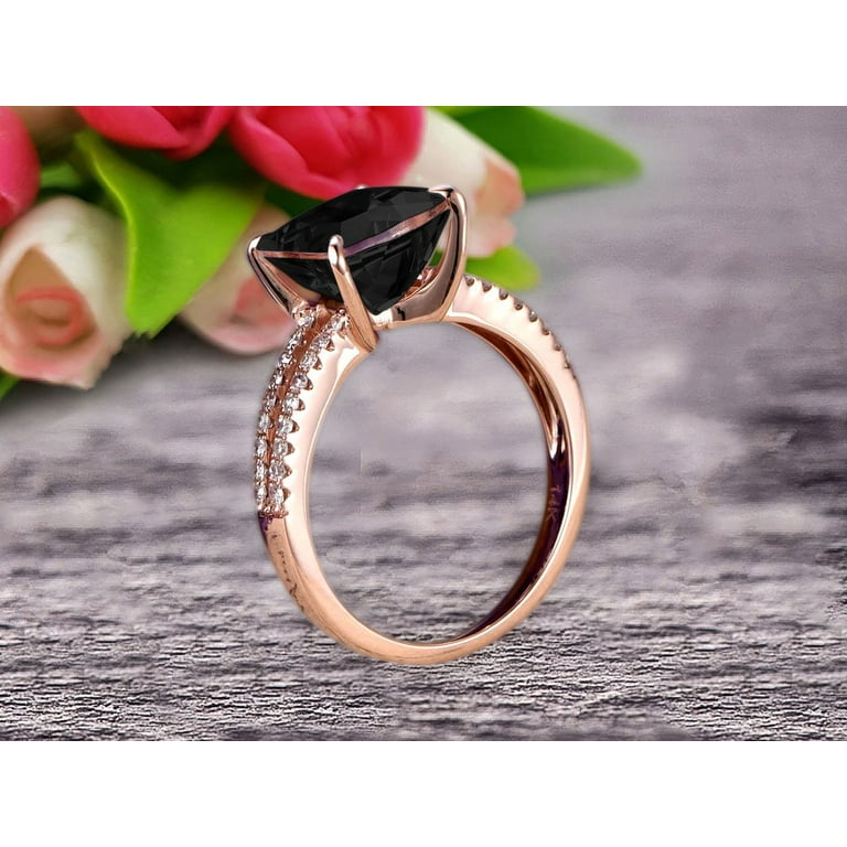 Rose gold black 2024 diamond promise ring