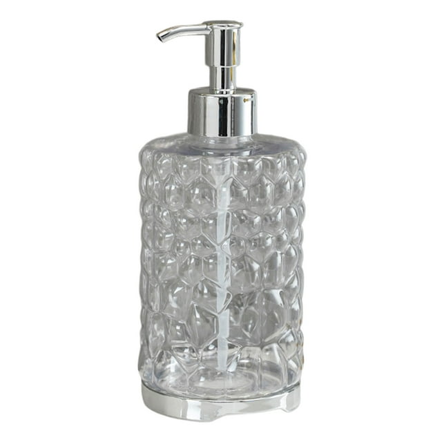 Hiroekza Hand Soap Refill Bottle 420ml Creative Round Stylish Multi-Purpose Sustainable Dispenser for Bathroom Kitchen Daily Use for Hardworking Hands Clear