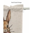 thumbnail image 5 of Easter Rabbits Linen Curtain Valance for Bedroom/Bathroom/Kitchen/Office/Living/Dining Room Windows,Easter Bunny Farmhouse Country Eggs Rod Pocket Topper Drapes Decorative Cafe Drapery Panel 42x18, 5 of 6