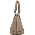thumbnail image 3 of FashionPuzzle Zip-Around Saffiano Classic Dome Satchel (Travertine), 3 of 7