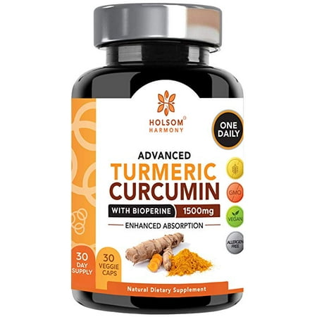 Turmeric Curcumin with Bioperine 1650mg -Joint Pain Relief (One Pill A Day) (Best Time Of Day To Take Curcumin Supplement)