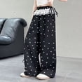 thumbnail image 2 of Loopsun Kids Girls 5-15 Years Pants Print Lace Loose Side Pockets Trousers, 2 of 5