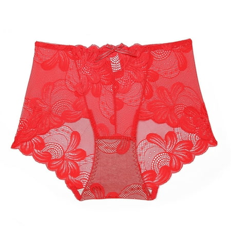 

TAIAOJING 6 Pack Cotton Underwear For Women Lace High Waist Beautiful Seamless Wrap Panties Lace Briefs Panties
