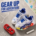 thumbnail image 6 of Boys Cartoon Race Car LED Light Up Sneakers, Soft Non-Slip Sole Casual Shoes for Daily School & Outdoor Kids Wear, 6 of 10