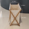 thumbnail image 2 of Bamboo Wood X-frame Laundry Hamper with Lid Collapsible Dirty Clothes Laundry Basket Foldable Storage for Household, Beige with Lid, 2 of 2