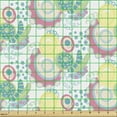 thumbnail image 2 of Abstract Fabric by the Yard Upholstery, Repeating Scribbles of Circles in Pastel Tones Illustration Print, Decorative Fabric for DIY and Home Accents, White Pastel Pink and Cream by Ambesonne, 2 of 5