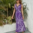 thumbnail image 6 of Spider Web Spider Purple Womens Night Club Maxi Dress V Neck Sleeveless Bohemia Long Dresses, 6 of 9