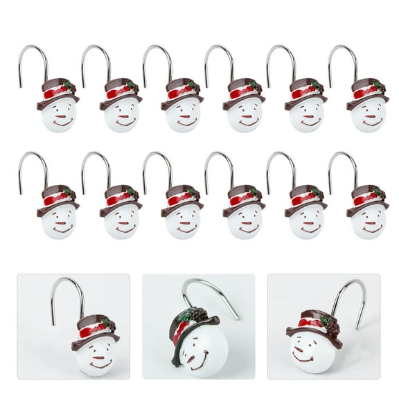 Homoyoyo 12Pcs White Resin Snowman Hooks Metal Christmas Decor for Home Use Holiday Hanging