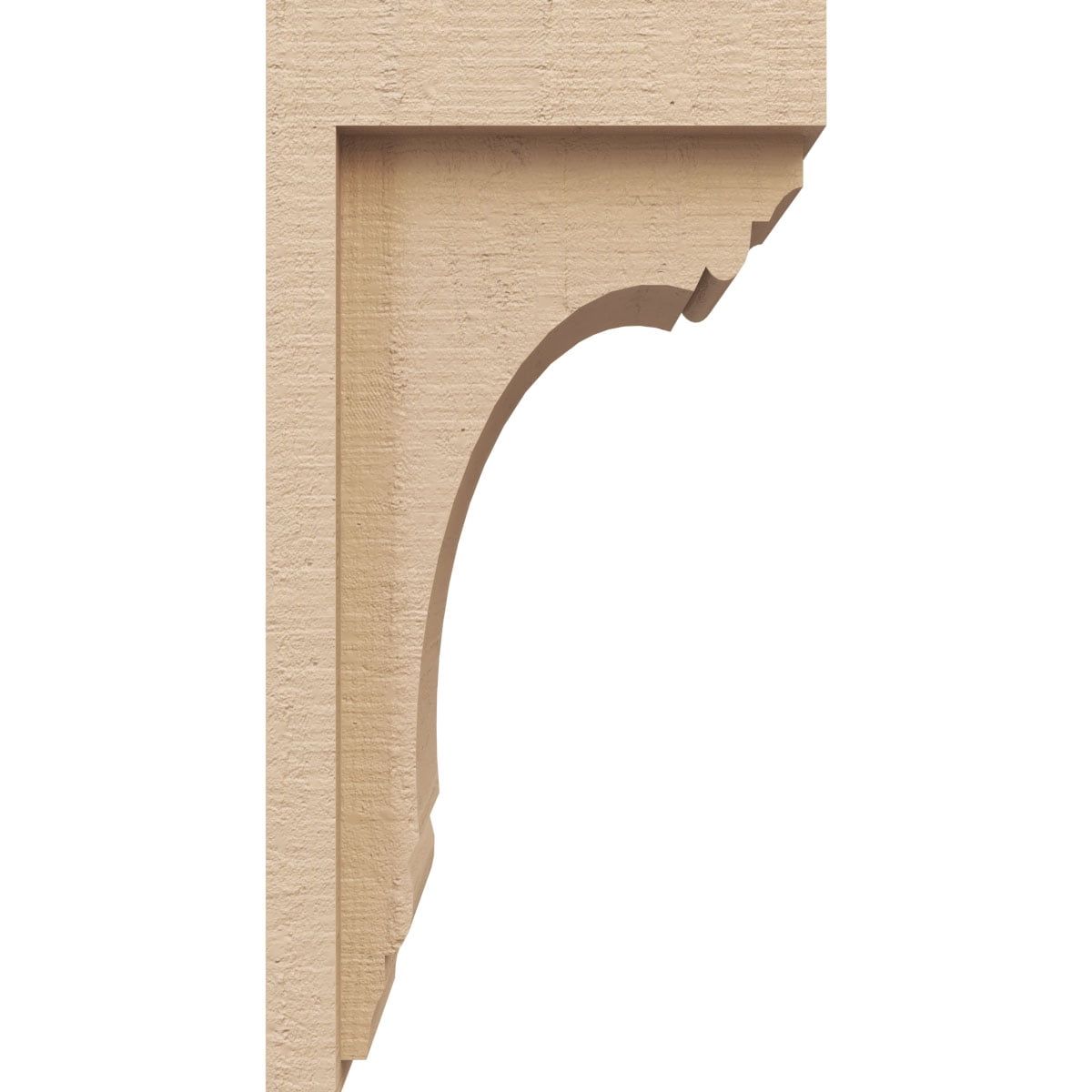5"W x 5"D x 10"H Wide Warren Rough Cedar Woodgrain TimberThane Corbel, Primed Tan
