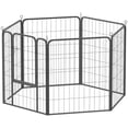 thumbnail image 1 of 6 Panels Heavy Duty Dog Playpen Outdoor Indoor with Door & Strap, 31.5" Height Portable & Foldable Pet Playpen, 1 of 6