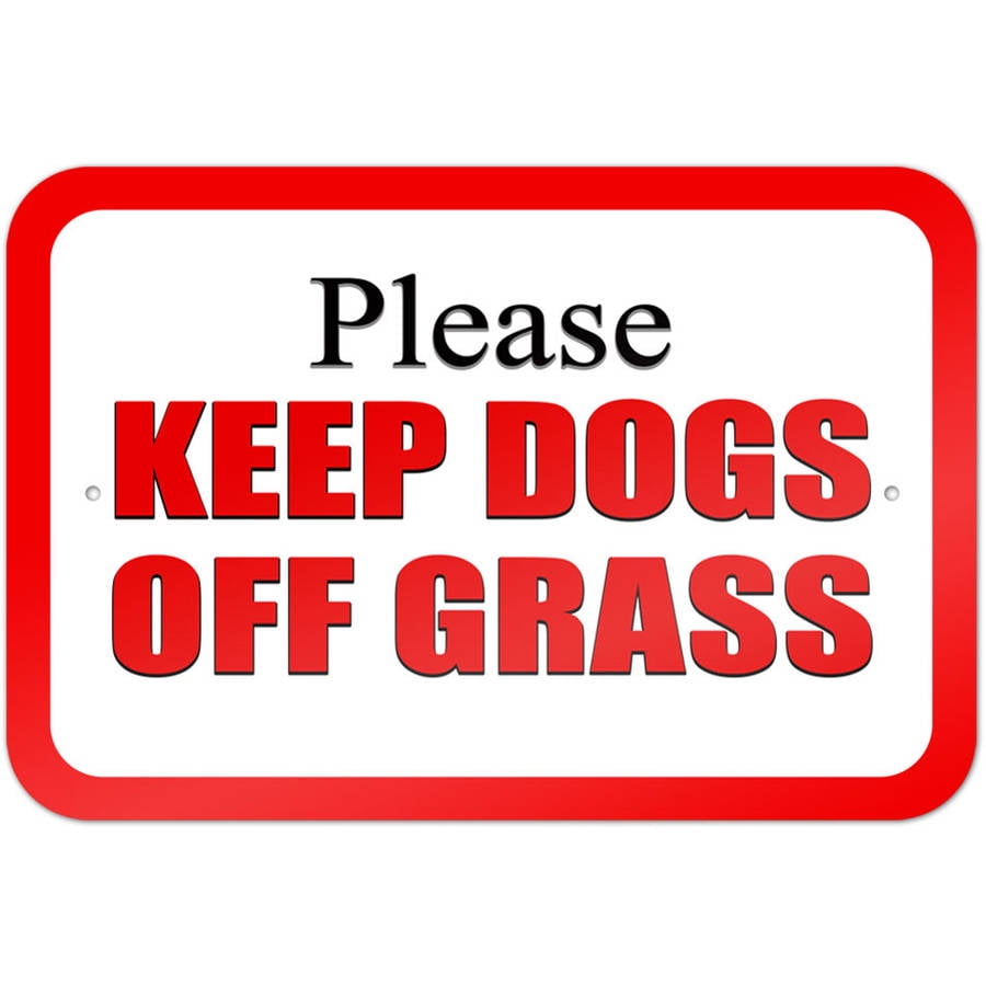 Please Keep Dogs off Grass Red Sign