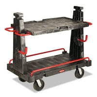Rubbermaid Commercial A-Frame Panel Convertible Truck, 2000lb Cap, 27 1 4 x 50 1 4 x 49 1 2, Black Red by RUBBERMAID COMMERCIAL PROD.