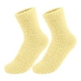 thumbnail image 6 of LWNYDPLSD Womens Socks Work Socks Women Fuzzy Fluffy Cozy Slipper Socks Warm Soft Winter Plush Home Sleeping Socks Yellow, 6 of 8