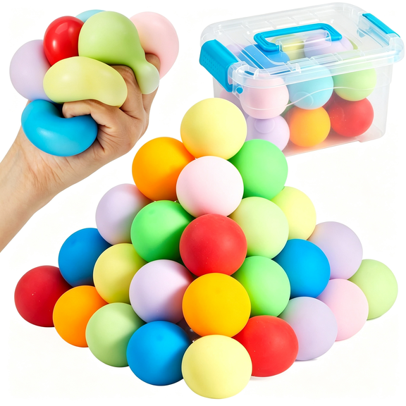 BESTSKY 9Pcs Slow Rising Stress Balls, Squishy Sensory Fidget Toys, Hand Therapy Balls for Anxiety Relief, Classroom Prize Box Toys for Kids, Goodie Bag Stuffers, Party Favors