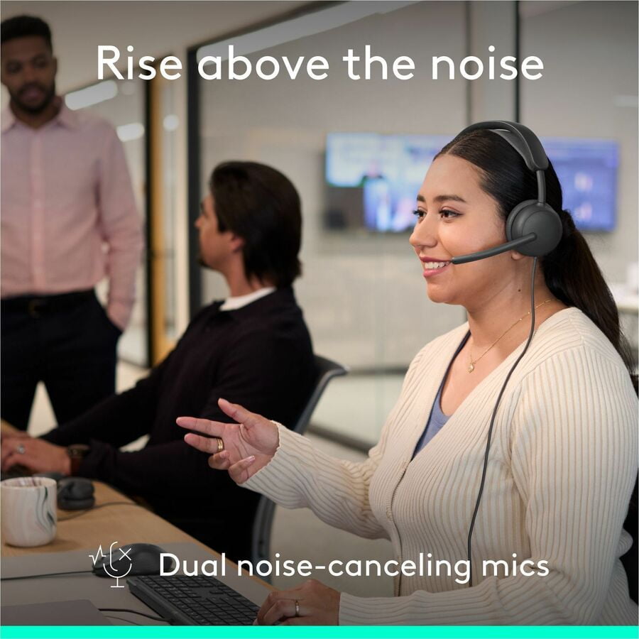 Logitech Zone Wired 2 for Business, Noise-Canceling Headset with Adaptive Hybrid ANC, Zoom & Google Certified, USB-C with USB-A adapter, Graphite