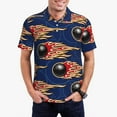 thumbnail image 1 of Bingfone Bowling Ball And Flame for Men's Button-down POLO Shirts, Quick-drying Shirts and T-shirts for Summer, Suitable for Vacation and Business-Medium, 1 of 6