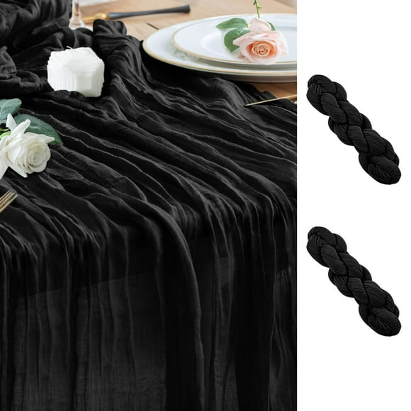 Gasa negra para queso Table Runner Wokceer, paquete de 2 unidades, 10 pies