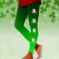 thumbnail image 2 of Mepaouo St. Patrick's Day Tights Women Shamrock Leggings High Waist Yoga Pants Trousers Sizes S-2X, 2 of 5