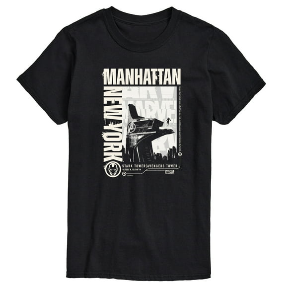 Marvel Iron Man - Manhattan Stark Tower - Men's Short Sleeve Graphic T-Shirt