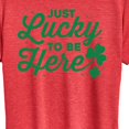 thumbnail image 3 of Instant Message - Just Lucky To Be Here - Women's Short Sleeve Graphic T-Shirt, 3 of 6