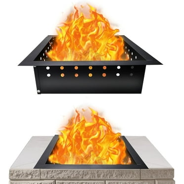 FEBTECH Smokeless Fire Pit Insert Square - 36 inch OD & 30 inch ID - With Heat Resistant Coating For Outdoor Bonfire