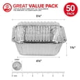 thumbnail image 2 of 1 lb Small Aluminum Pans with Lids (50 Pack), Foil Pans with Clear Plastic Lids, Disposable Cookware & Takeout Trays for Restaurants & Catering, 2 of 3
