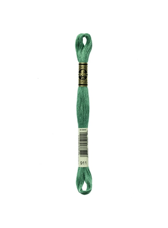 DMC Mouline 117-911 Six-Strand Embroidery Thread, Medium Emerald Green, 8.7-Yards