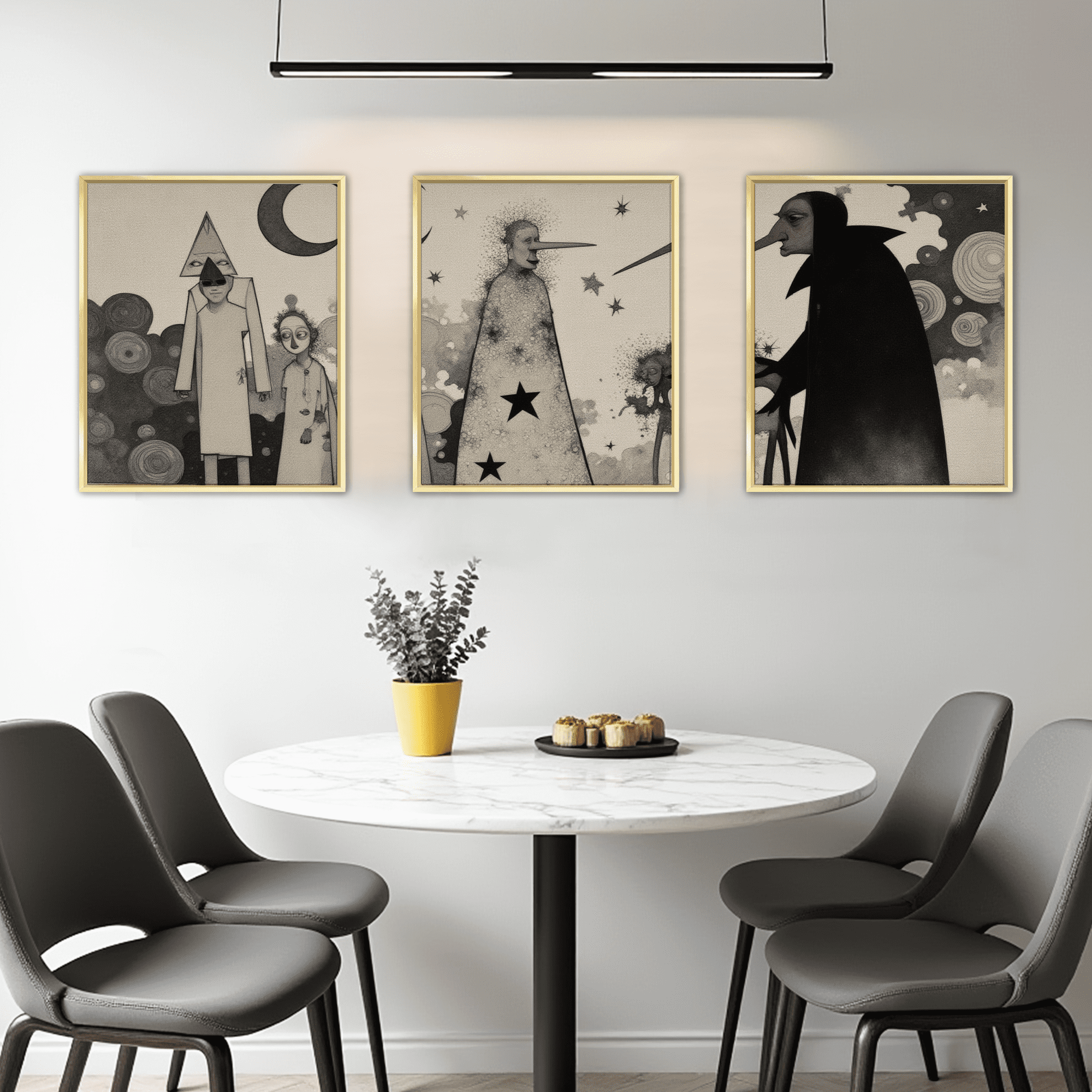 MAYEERTY Modern Abstract Wall Art Painting, Living Room Decor, Glod Aluminum Alloy Frame, 7.87"x9.84"
