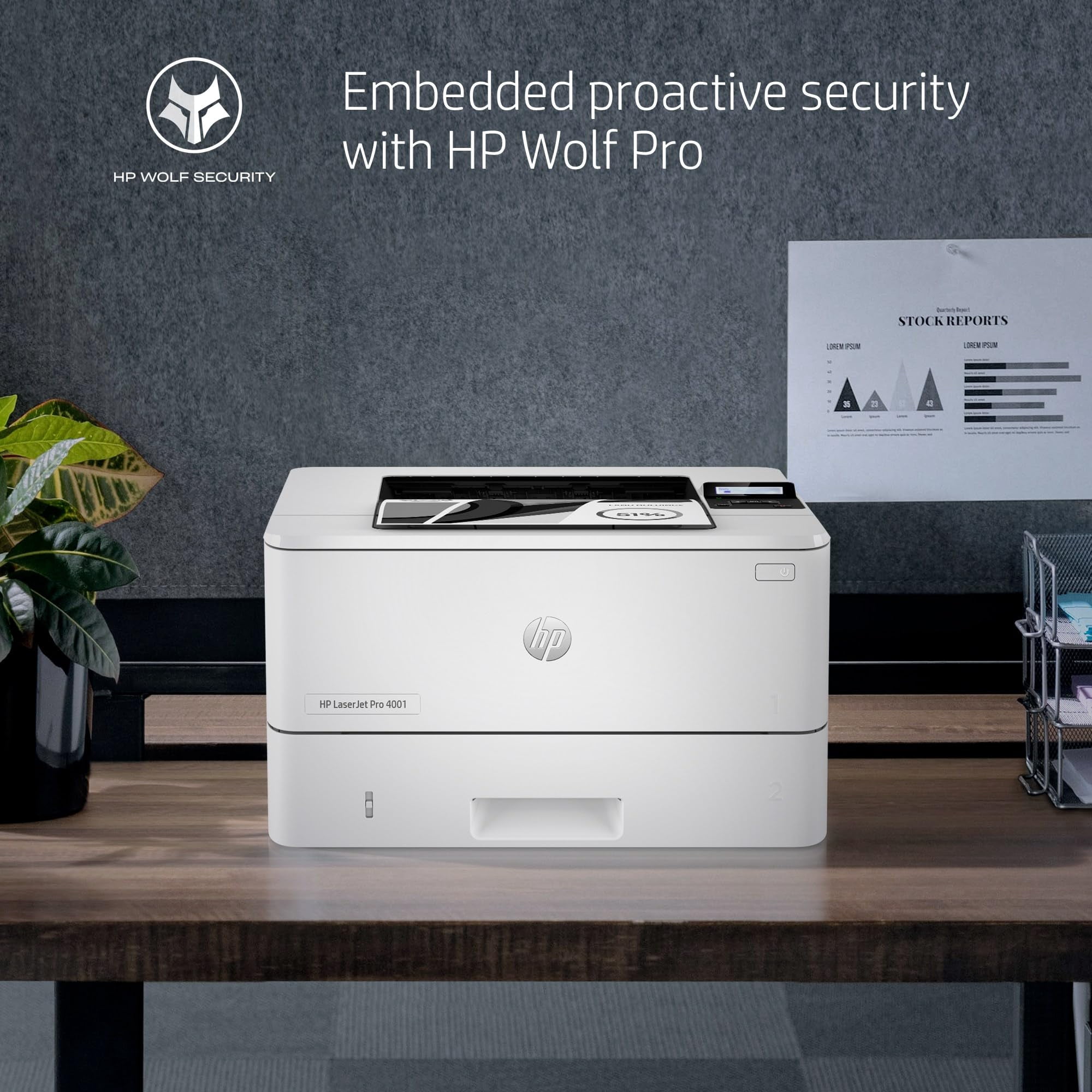 HP LaserJet Pro 4001n Ethernet and USB Connectivity Monochrome Printer