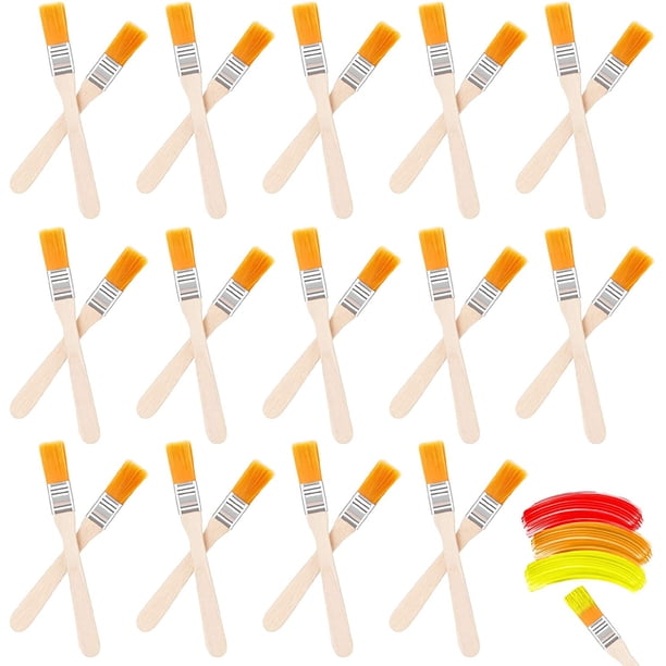 40 PCS Pincel Pinceles de nailon Pinceles de pintura Chip Pinceles de pintura acrílica Set con mango de madera Prácticas herramientas de pintura para arte Pintura Dibujo Limpieza Polvo Cepillado Pegamento BANYUO Electrónica
