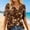 Coffee, variant on Women's Casual Short Sleeve T Shirts 2026 Summer Trendy Scale Printed V Neck Pllover Tops Basic Tees Dressy Beach Vacation Clothes