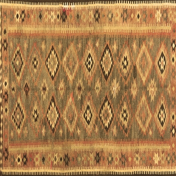 Ahgly Company Indoor Square Southwestern Brown Country Area Rugs, 5' Square