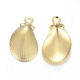 thumbnail image 2 of U8MO 10pcs Golden 304 Stainless Steel Shell Charms Mini Smooth Metal Pendants 12x7mm, 2 of 2