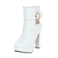 thumbnail image 1 of NECHOLOGY Botas Mujer Adulto Femenino Zapatos Botines para mujer Sexy Platform High Hell Girl Shoes Botines con tacones para mujeres Bottoms gruesos (White, 8.50), 1 of 4