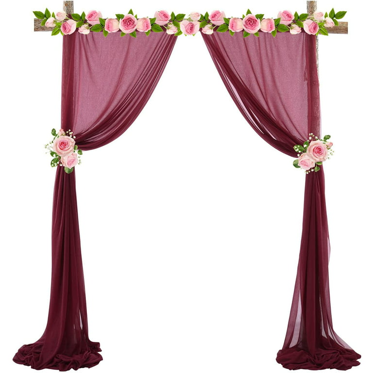 Cheers US Wedding Arch Draping Fabric Chiffon Fabric Drapery Wedding Ceremony Reception Swag Decorations, Beige