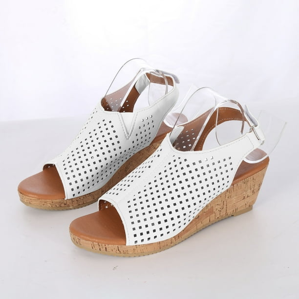 BRISEZZS Platform Sandals for Women Wedges Hollow Casual Fish Mouth