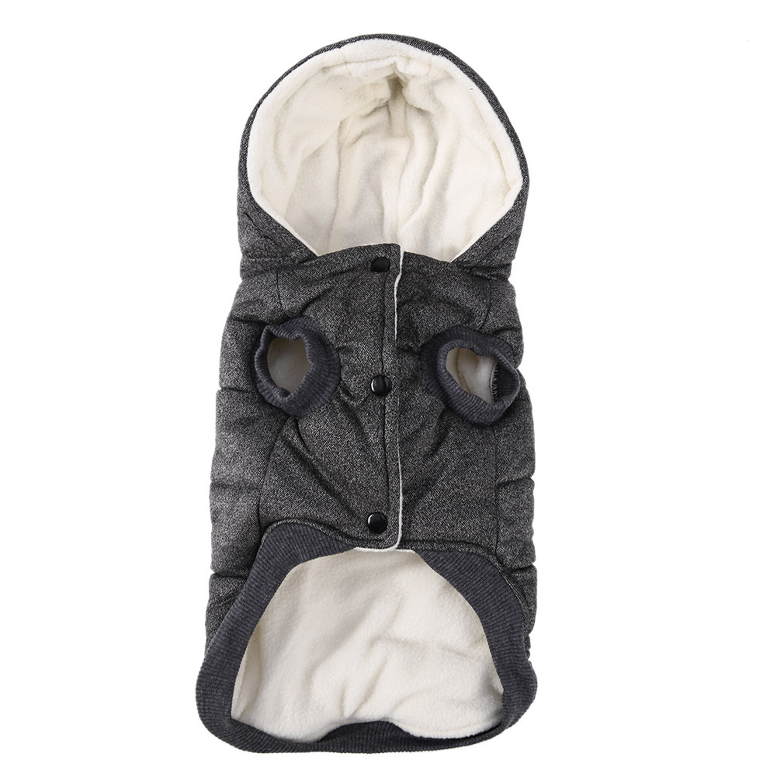Jacket, Sweatshirt, Winter Down Jacket, Anumal Domestic Hooded Coat, Warm Clothes For Large Medium Dogs (L (Chest: 44cm, Neck: 29cm), Gray) - image 2 of 3
