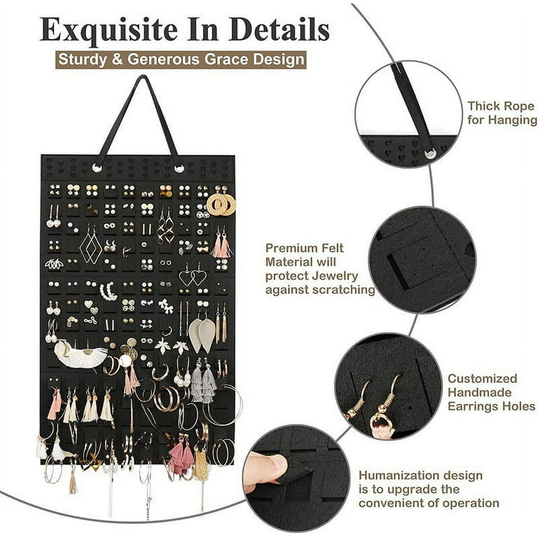 1Pack Earring Organizer Hanging Earring Holder, Holds Up To 330 Pairs, Soft  Felt Wall Mount Earring Display Holder Stud Earrings Organizer for Women  Girls 