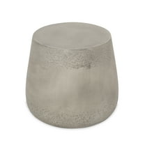 Emelie Outdoor Contemporary Round Lightweight Concrete Accent Side Table