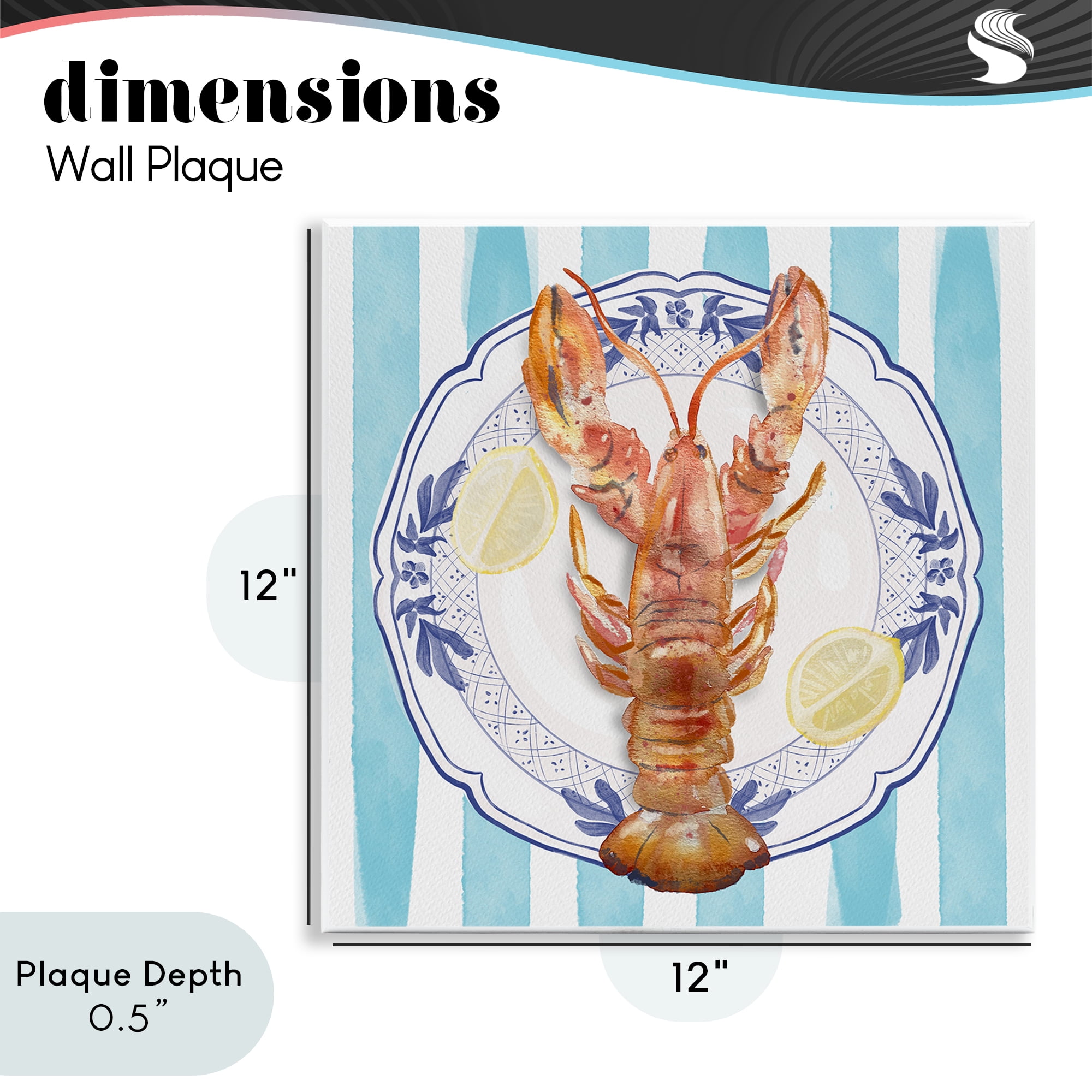 Stupell Industries Lobster Seafood Plate Wall Plaque Art, design by Christie Adams