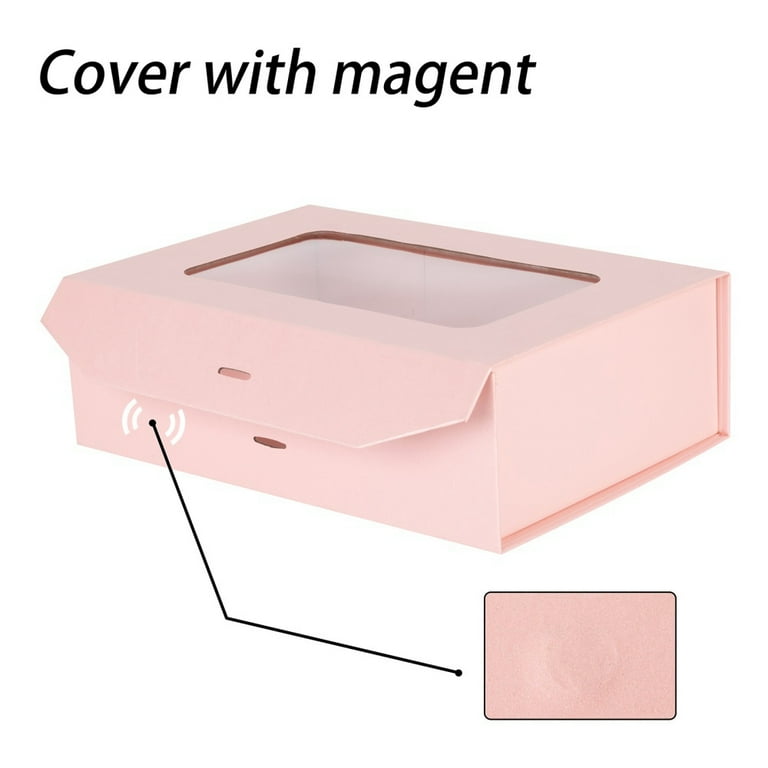 GooooodGift Pink Gift Box, 10.8x7.5x3.5 Inches, Sturdy Cardboard