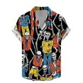 thumbnail image 3 of Camisas vintage con estampado floral de calaveras para hombre, divertidas camisetas de manga corta con estampado de calaveras en 3D, camisas hawaianas con solapa estampada para hombre, 3 of 5
