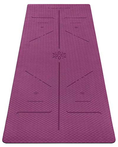 eco Friendly TPE Materials,1/4 inch Thick Pilates mat for Tall Men & Women Pro Non Slip Yoga Mat with Alignment Lines 73 Extra Long Extra Thick 