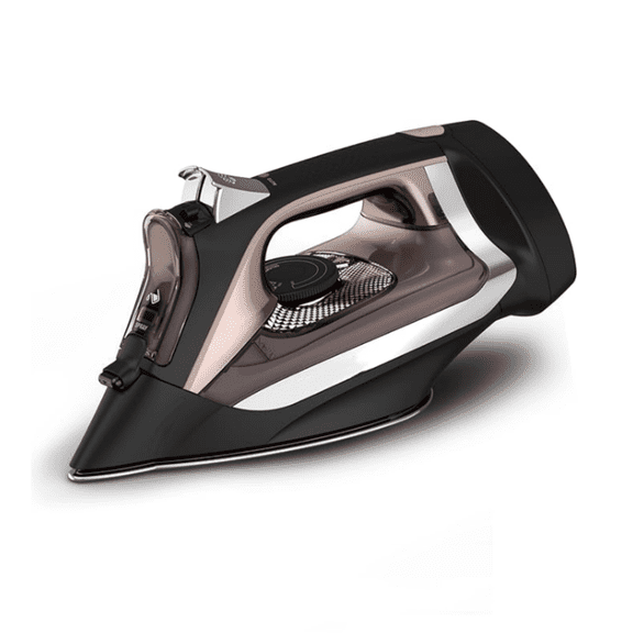 Stainless Steel Soleplate Steam Iron with Retractable Cord, Powerful Steam Diffusion, Auto-Off and Anti-Drip, 1725 Watts, Black Clothes Iron,
