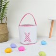 thumbnail image 3 of EastEr toysEastEr Bunny BaskEt with ChEvron DEsign, Soft Fabric, Pink and WhitE, PErfEct for Egg Hunts and Spring DEcor1Makes you happy, 3 of 4